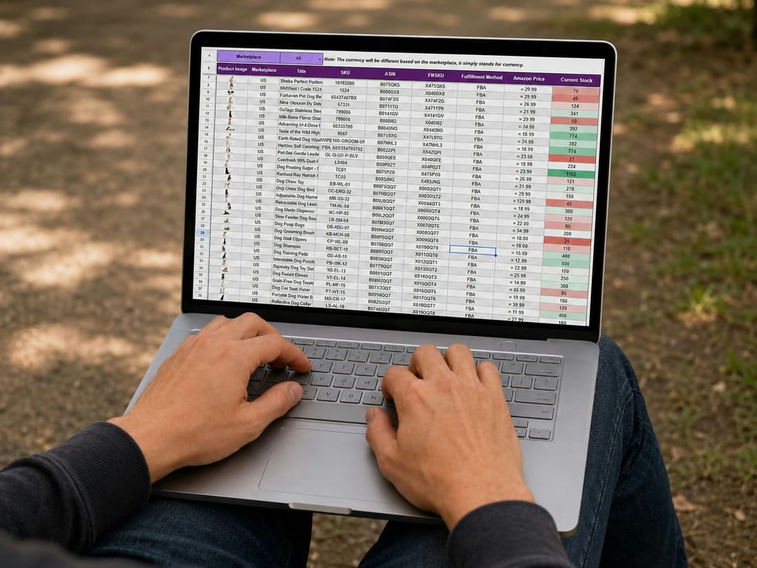 Feuille de calcul sur un ordinateur portable